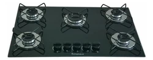 Fogão Cooktop Gás 5 Bocas Ultra Chama 127v/220v Preto