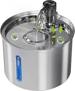Bebedouro para Gatos, 3L Fonte Gato Inox Comedouros, Bebedouros e Acessorios para Gatos, Silenciosa, Bivolt