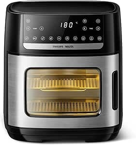 Philips Walita Airfryer Forno Série 5000 – Fritadeira sem Óleo 12L, Janela Transparente, Tela Touch com 10 Programas, Aquecimento Rápido 1900W, Timer 24h, Acessórios Multifuncionais, 110v (AI551/09)