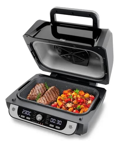 Fritadeira Elétrica Air Fryer WAP Cozinha Barbecue com Painel Digital e 12 Funções Preto e cinza