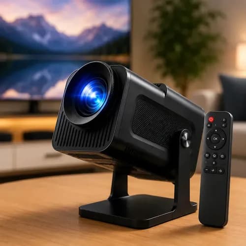 Projetor HY320 Hardline Smart TV Android WiFi 6 390 ANSI Lumens Full HD Suporte 4K HDMI Bluetooth HY 320 85-200 Polegadas Alto Falante Com Controle Remoto Bivolt Portátil