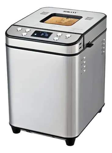 Máquina De Fazer Pão Automática Inox Elétrica Caseira Cor Prateado
