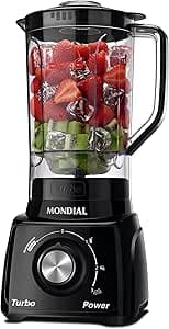 MONDIAL Liquidificador Turbo Power, Preto, 550W, 220V - L-99 FB